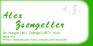 alex zsengeller business card